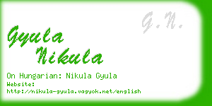 gyula nikula business card